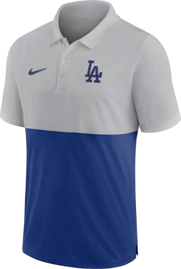 Nike Men's Los Angeles Dodgers Grey Baseline Polo