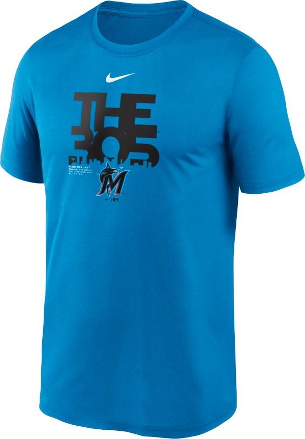 Nike Men's Miami Marlins Blue Legend T-Shirt