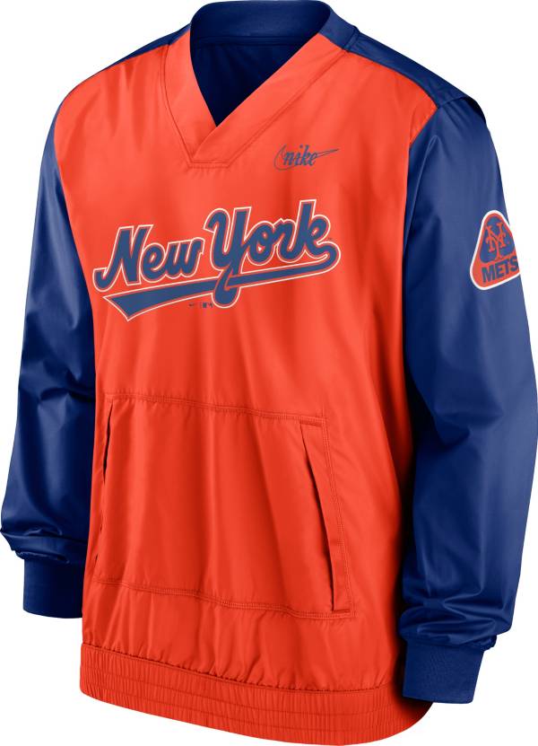 Nike Men's New York Mets Blue V-Neck Pullover Jacket