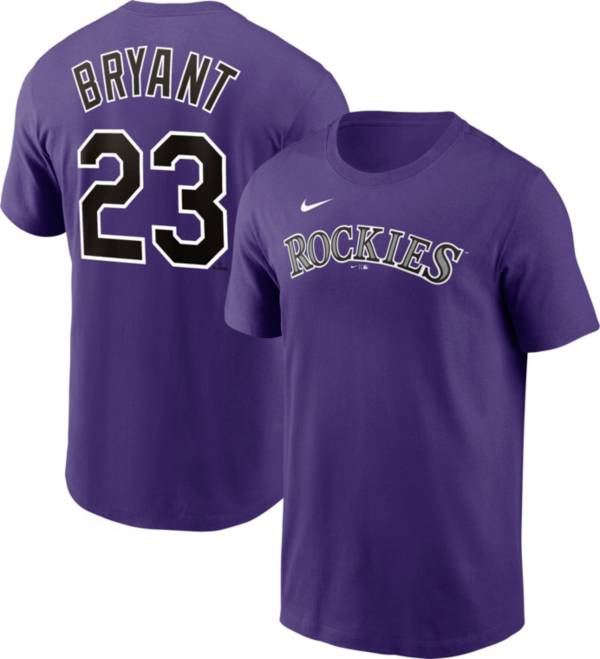 Nike Men's Colorado Rockies Kris Bryant #23 Purple T-Shirt