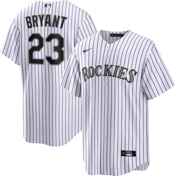 Nike Men's Colorado Rockies Kris Bryant #23 White Home Cool Base Jersey