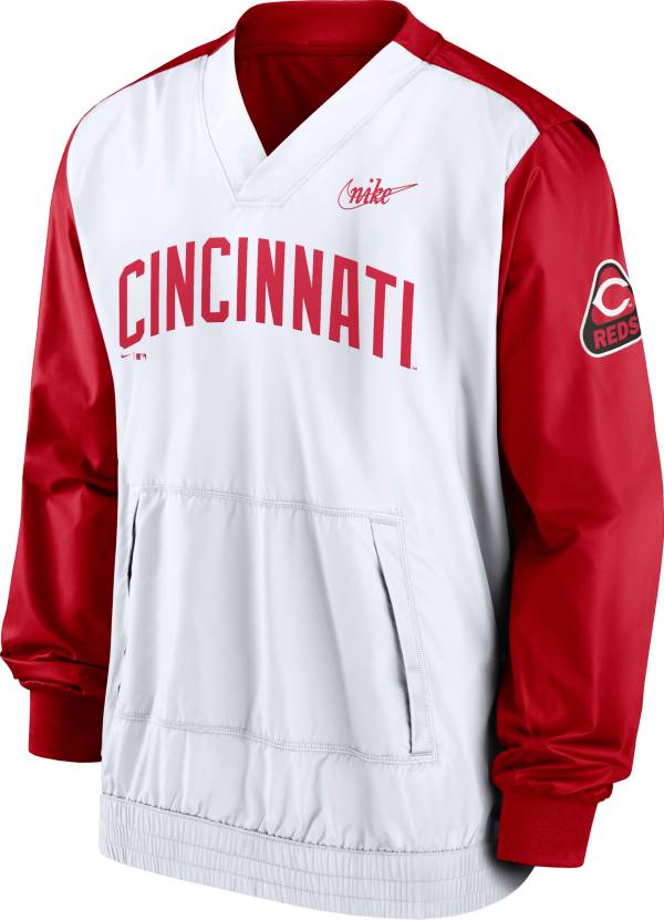 Nike Men's Cincinnati Reds Red V-Neck Pullover Jacket