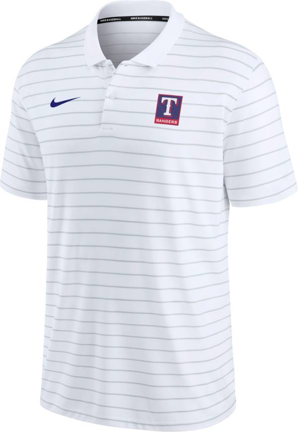 Nike Men's Texas Rangers White Striped Polo