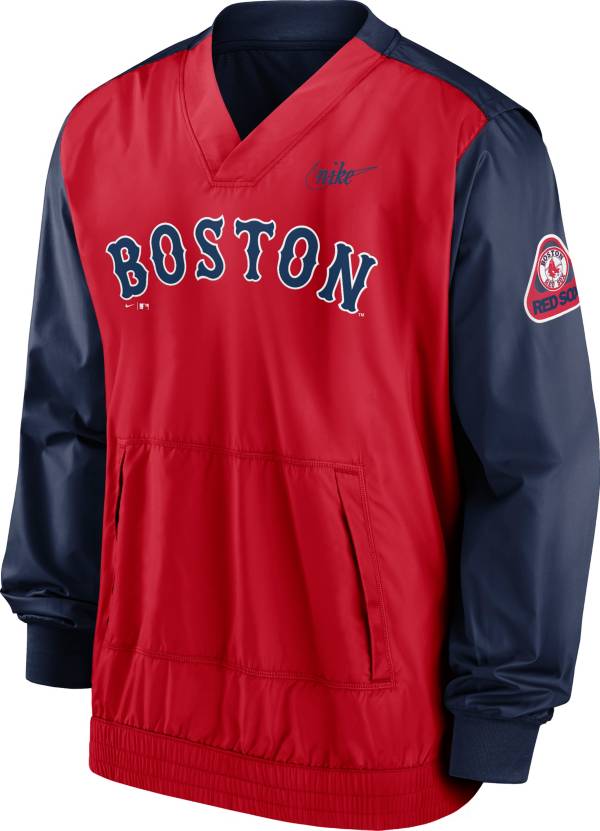 Nike Men's Boston Red Sox Navy V-Neck Pullover Jacket