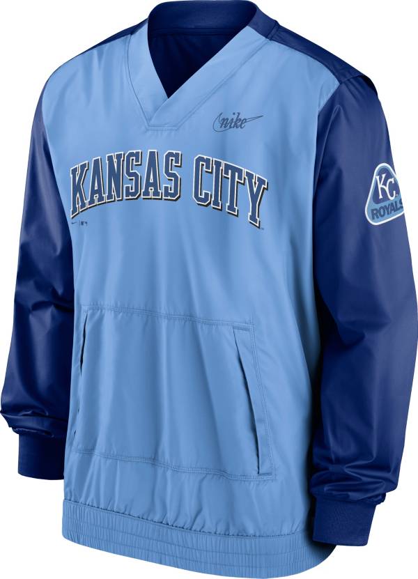 Nike Men's Kansas City Royals Blue V-Neck Pullover Jacket