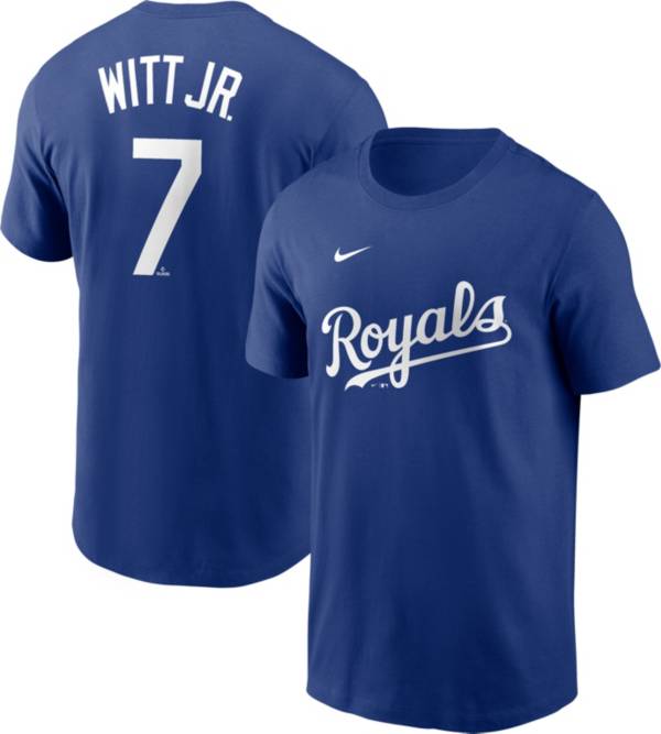 Nike Men's Kansas City Royals Bobby Witt Jr. #7 Blue T-Shirt