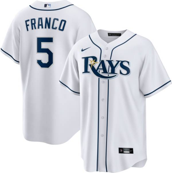 Nike Men's Tampa Bay Rays Wander Franco #5 White Cool Base Jersey