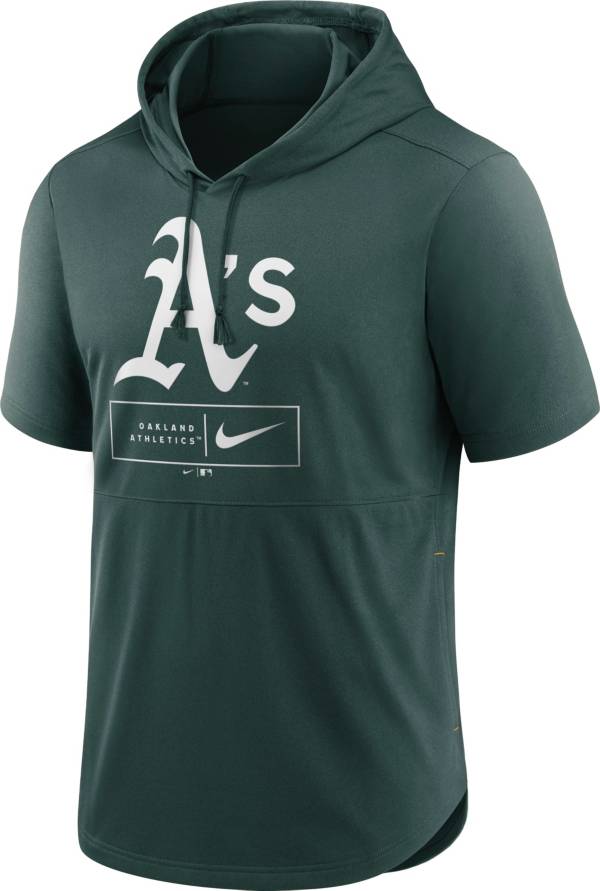 Nike Men's Oakland Athletics Green Logo Lockup Short Sleeve Pullover Hoodie product image