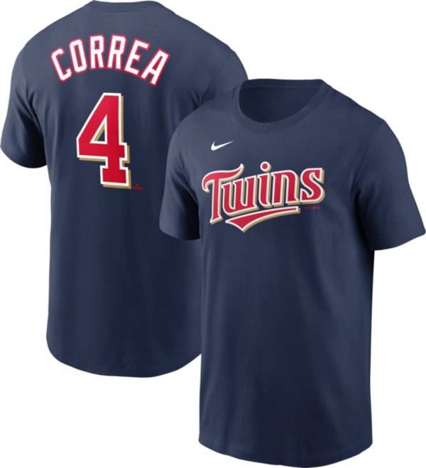 Nike Men's Minnesota Twins Carlos Correa #4 Navy T-Shirt