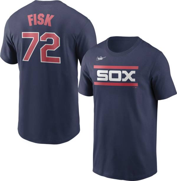 Nike Men's Chicago White Sox Carlton Fisk #27 Navy T-Shirt