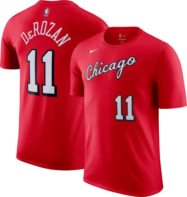 Nike Men's 2021-22 City Edition Chicago Bulls Demar Derozan #11 Red Cotton T-Shirt