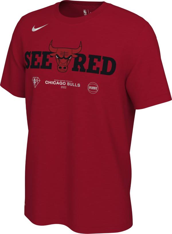 Nike Men's Chicago Bulls “See Red” Red 2022 NBA Playoffs Mantra T-Shirt