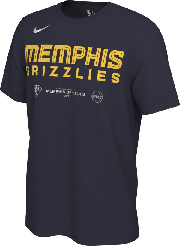 Nike Men's Memphis Grizzlies Navy 2022 NBA Playoffs Mantra T-Shirt