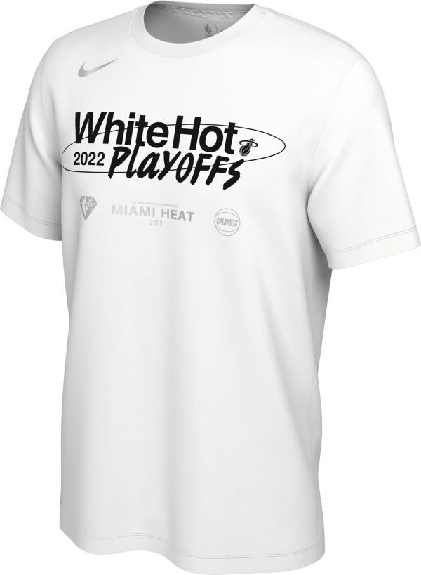 Nike Men's Miami Heat “White Hot Playoffs” White 2022 NBA Playoffs Mantra T-Shirt