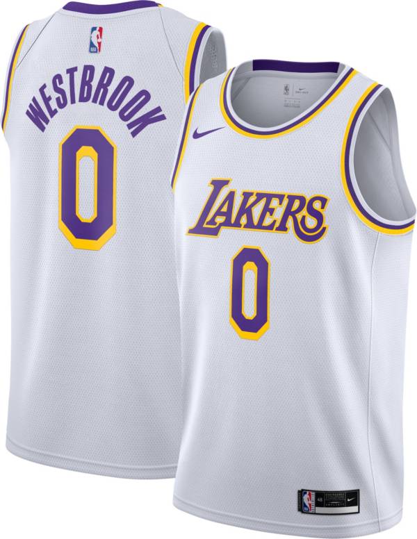 Nike Men's Los Angeles Lakers Russell Westbrook #0 White Dri-FIT Swingman Jersey
