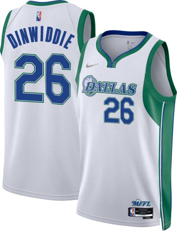 Nike Men's 2021-22 City Edition Dallas Mavericks Spencer Dinwiddie #26 White Dri-FIT Swingman Jersey