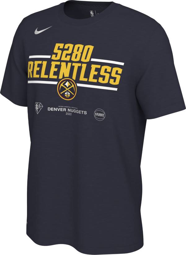 Nike Men's Denver Nuggets “Relentless” Navy 2022 NBA Playoffs Mantra T-Shirt