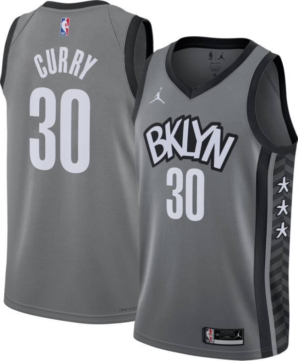 Nike Men's Brooklyn Nets Seth Curry#30 Grey Dri-FIT Swingman Jersey