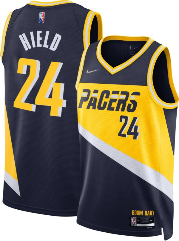 Nike Men's 2021-22 City Edition Indiana Pacers Buddy Hield #24 Navy Dri-FIT Swingman Jersey
