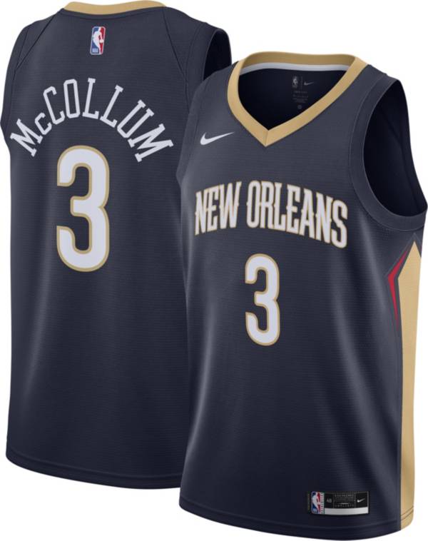 Nike Men's New Orleans Pelicans CJ McCollum #3 Navy Dri-FIT Swingman ...
