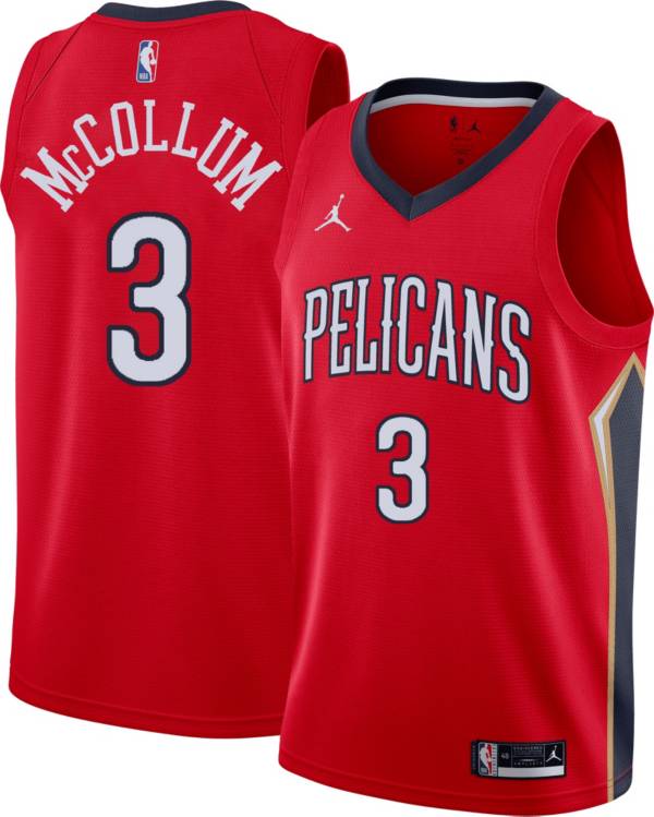 Nike Men's New Orleans Pelicans CJ McCollum #3 Red Dri-FIT Swingman Jersey