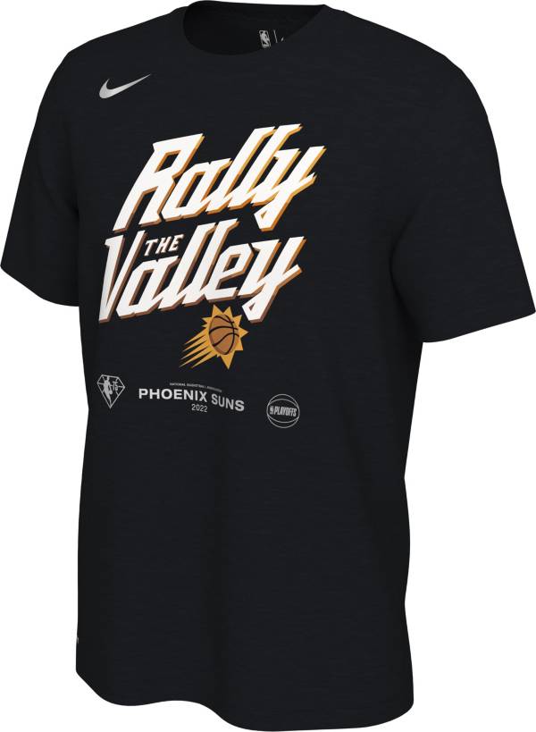 Nike Men's Phoenix Suns “Rally the Valley” Black 2022 NBA Playoffs Mantra T-Shirt