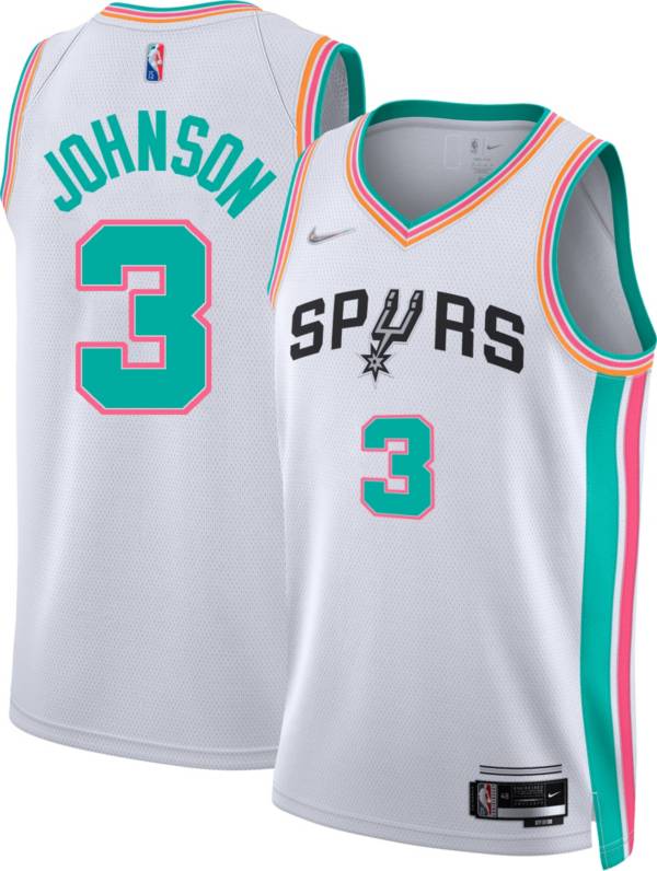 Nike Men's 2021-22 City Edition San Antonio Spurs Keldon Johnson #3 White Dri-FIT Swingman Jersey