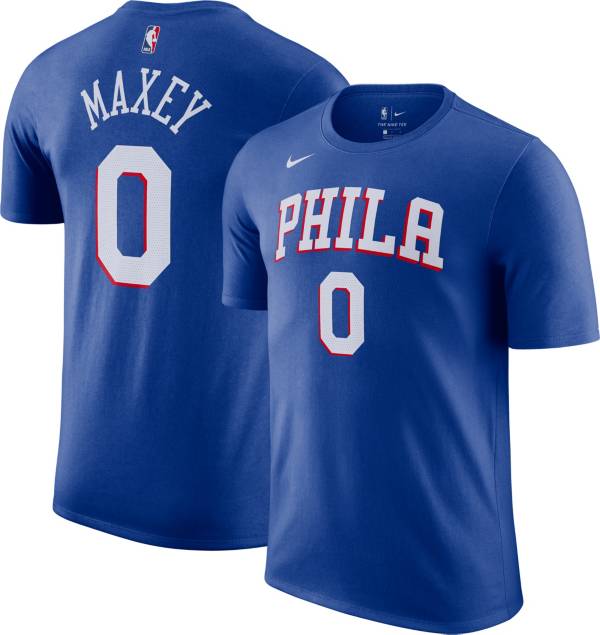 Nike Men's Philadelphia 76ers Tyrese Maxey #0 Blue T-Shirt