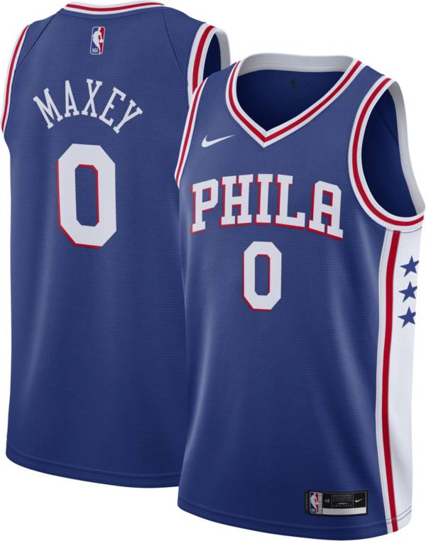 Nike Men's Philadelphia 76ers Tyrese Maxey #0 Blue T-Shirt