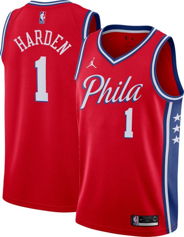 Nike Men's Philadelphia 76ers James Harden #1 Red Dri-FIT Swingman Jersey
