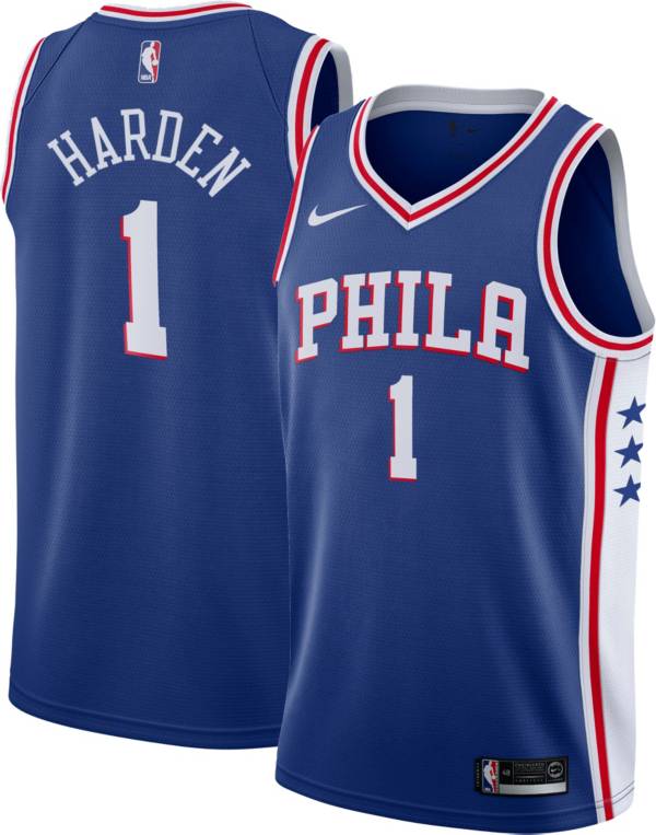 Nike Men's Philadelphia 76ers James Harden #1 Royal Blue Dri-FIT Swingman Jersey