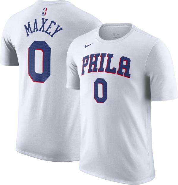 Nike Men's Philadelphia 76ers Tyrese Maxey #0 White T-Shirt