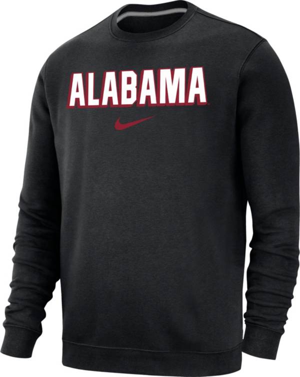 Nike Men's Alabama Crimson Tide Black Club Fleece Crew Neck Sweatshirt