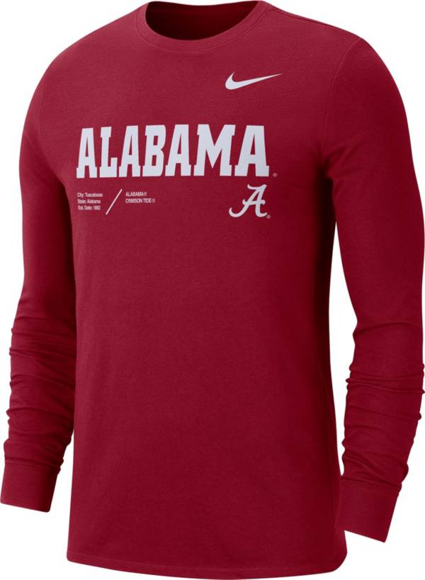 Nike Men's Alabama Crimson Tide Crimson Dri-FIT Cotton Long Sleeve T-Shirt product image