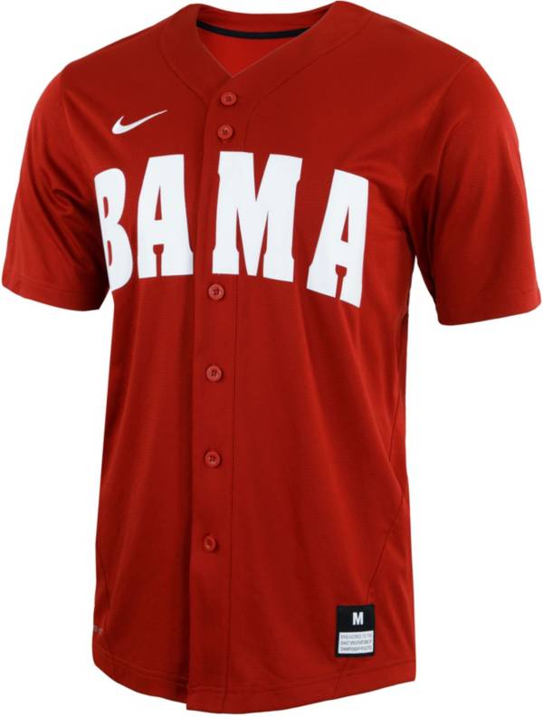 Nike Men's Alabama Crimson Tide Crimson Full Button Replica Baseball Jersey