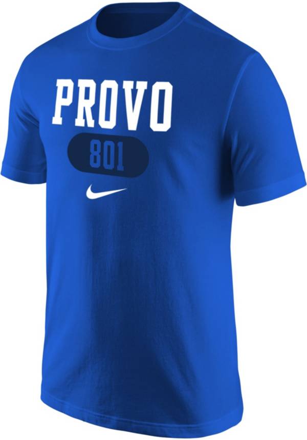 Nike men s byu cougars blue provo 801 area code t shirt dick s sporting goods