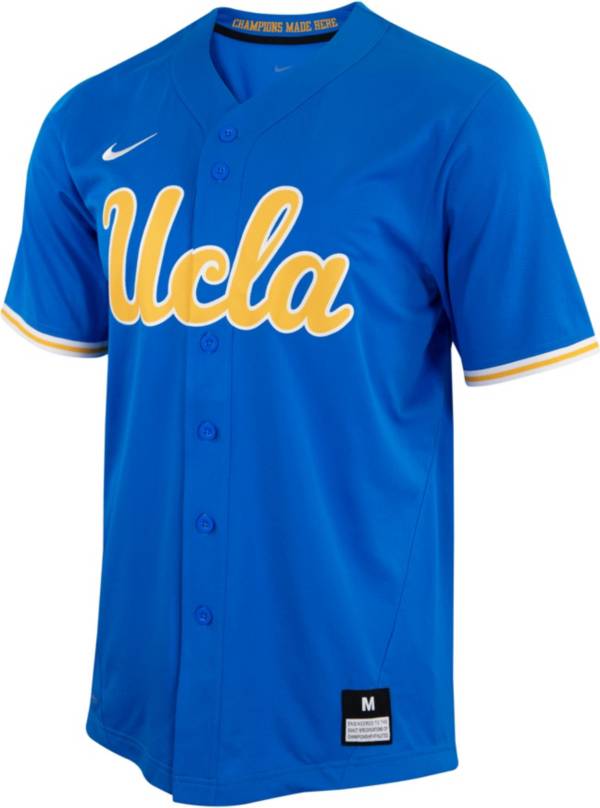 Nike Men's UCLA Bruins True Blue Full Button Replica Baseball Jersey