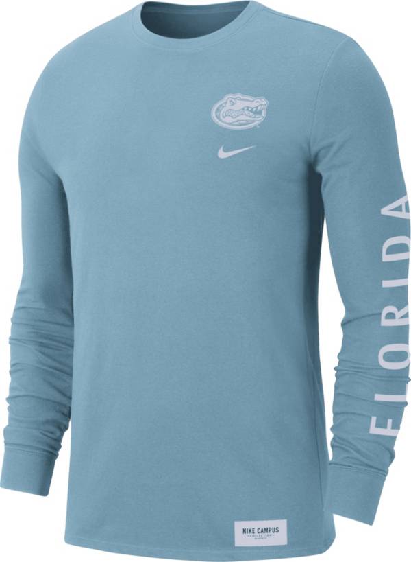 Nike Men's Florida Gators Pastel Blue Seasonal Cotton Long Sleeve T-Shirt