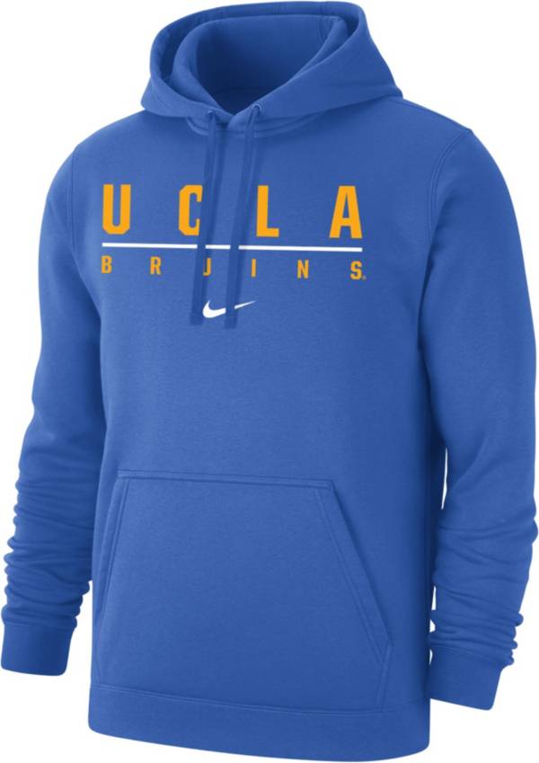 Nike Men's UCLA Bruins True Blue Club Fleece Wordmark Pullover Hoodie