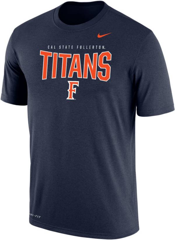 Nike Men's Cal State Fullerton Titans Navy Blue Dri-FIT Cotton T-Shirt