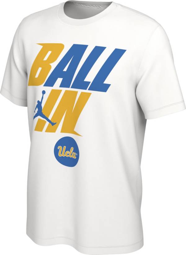 Jordan Men's UCLA Bruins White 2022 Basketball BALL IN Bench T-Shirt