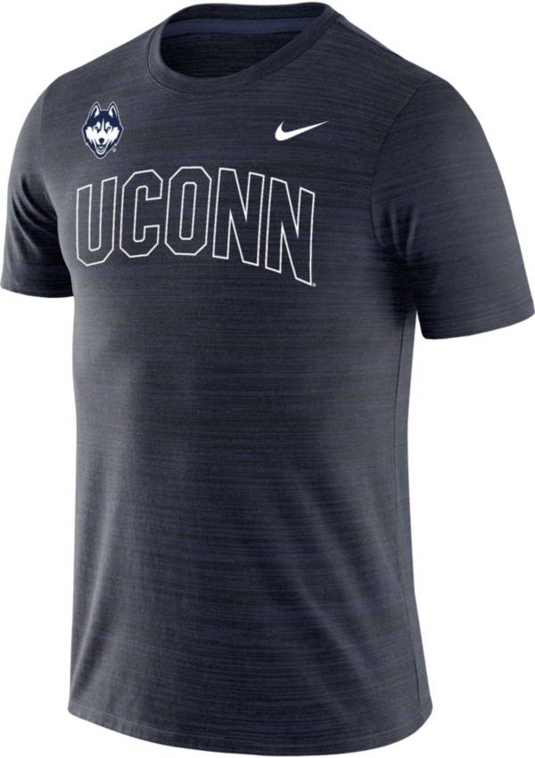 Nike Men's UConn Huskies Blue Dri-FIT Velocity Stencil T-Shirt