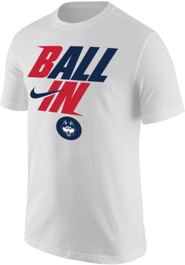 Nike Men's UConn Huskies White 2022 Basketball BALL IN Bench T-Shirt product image