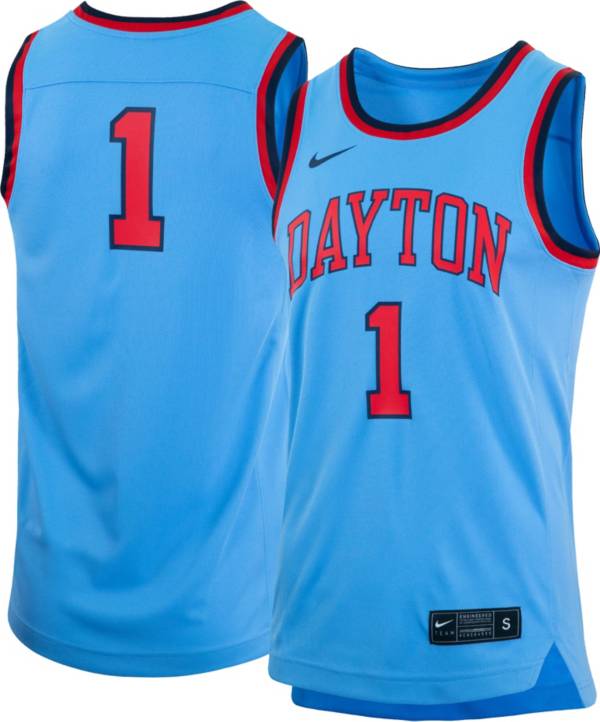 Nike Men's Dayton Flyers #1 Light Blue Replica Basketball Jersey