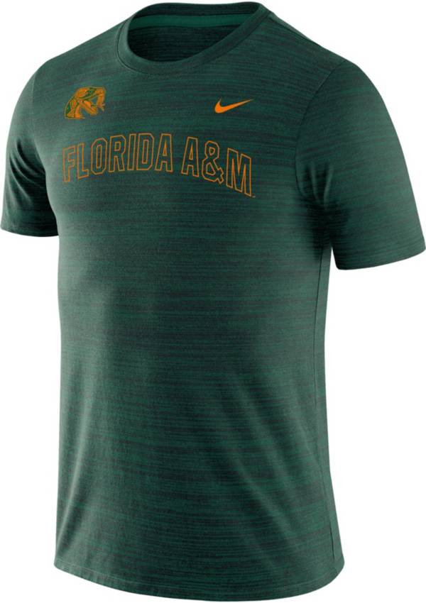 Nike Men's Florida A&M Rattlers Green Dri-FIT Velocity Stencil T-Shirt