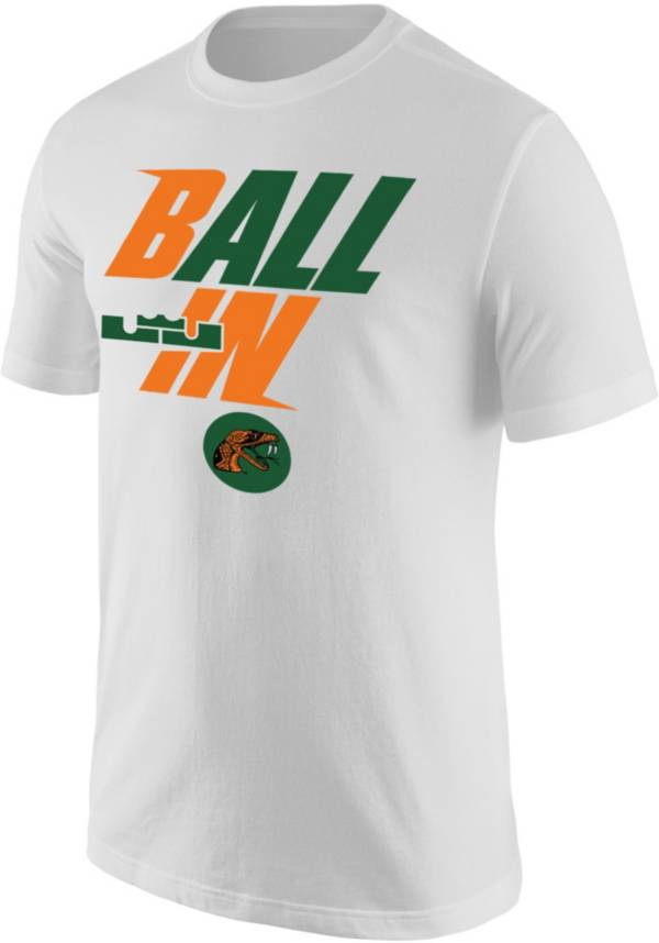 Nike X LeBron James Men's Florida A&M Rattlers White 2022 Basketball BALL IN Bench T-Shirt