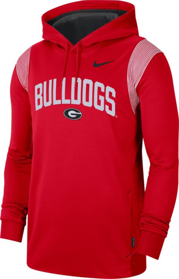 Nike Men's Georgia Bulldogs Red Therma-FIT Football Sideline Hoodie product image