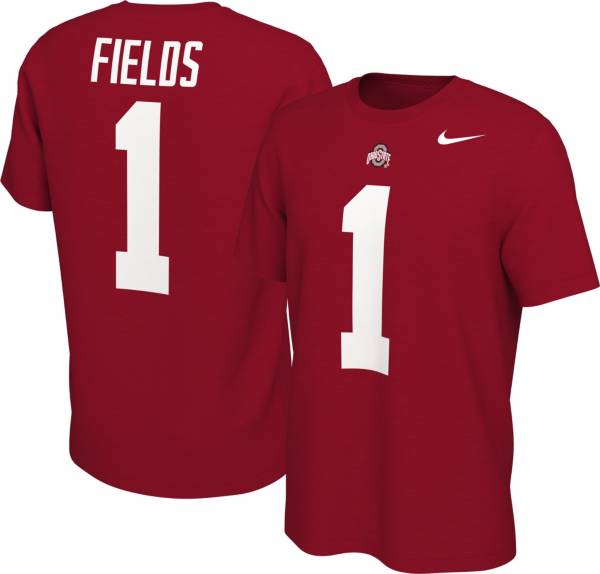 Nike Men's Ohio State Buckeyes Justin Fields #1 Scarlet Football Jersey T-Shirt
