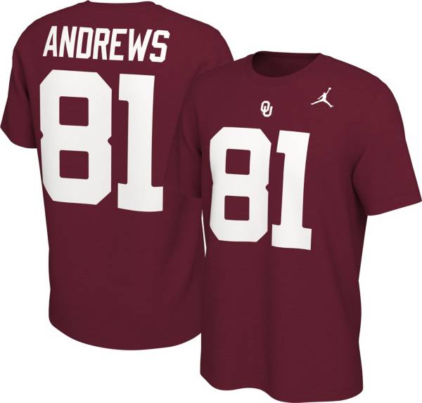 Jordan Men's Oklahoma Sooners Mark Andrews #81 Crimson Football Jersey T-Shirt product image