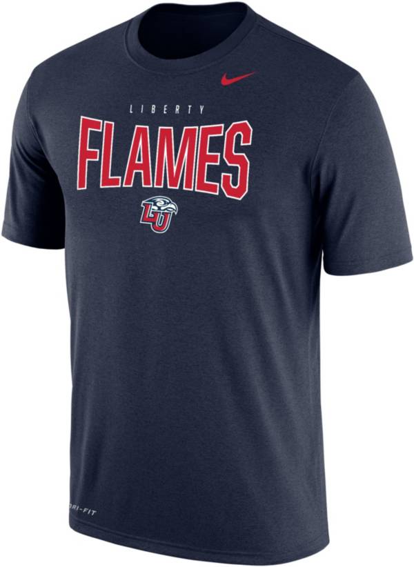 Nike Men's Liberty Flames Navy Dri-FIT Cotton T-Shirt